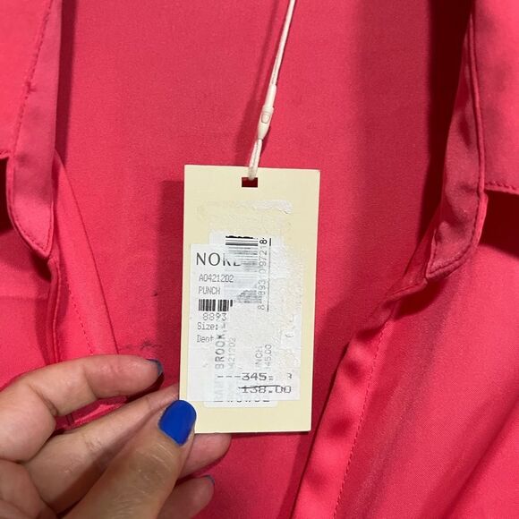 Ramy Brook "Carter" silk front-tie blouse with point collar Size M - Picture 4 of 11